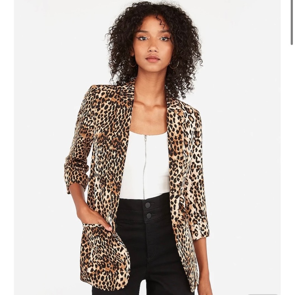 Express Leopard Blazer